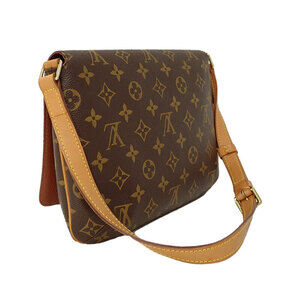 Louis Vuitton Musette Bag Short Tango Monogram Brown Shoulder Leather